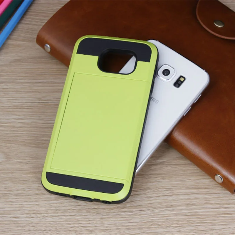 1000 шт. ПК ТПУ Гибридный Case Тонкий Задняя Крышка с Горкой Держателя Карты Phone для