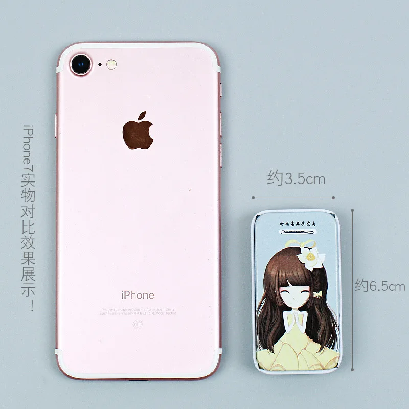 Шпилька для волос с милыми девушками металлическая железная коробка мини-чехол