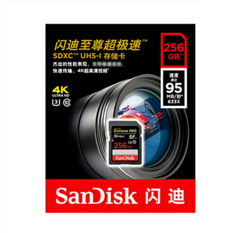 100% Оригинал SanDisk 256 ГБ Extreme Pro SDHC SDXC UHS-I высокое Скорость карты памяти C10 SD Камера Class