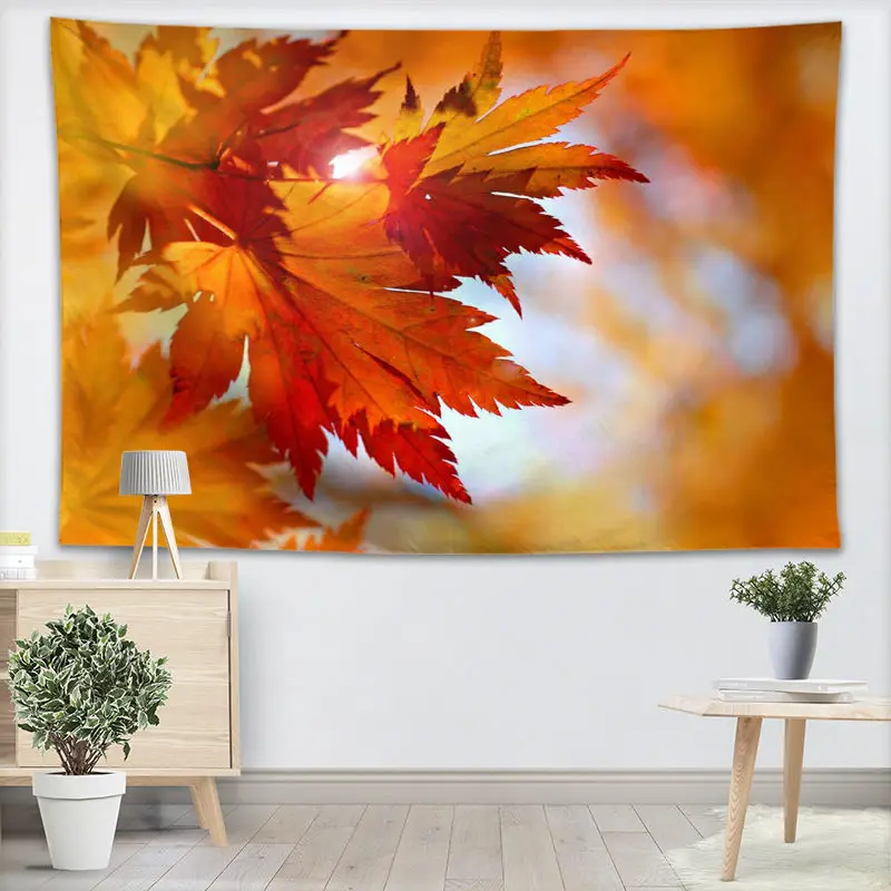 

Кленовые листья настенный гобелен по индивидуальному заказу свой шаблон Йога гобелен на диван покрывало для детской комнаты Колледж общеж...