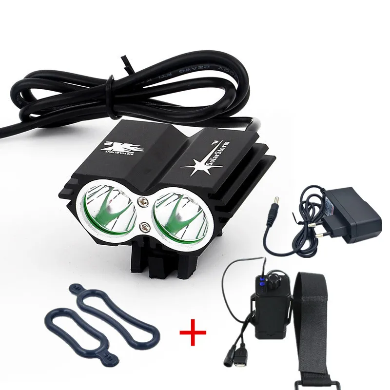 

Free shipping 5000 Lumens 2x XM-L U2 LED Cycling Bike Bicycle Light HeadLight + 8.4V Battery Box