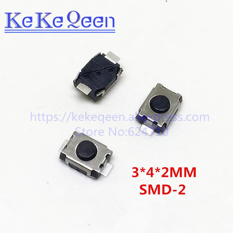 Тактовый переключатель 3*4*2 мм 100 шт. черепахи SMD 2 контактные мини кнопки