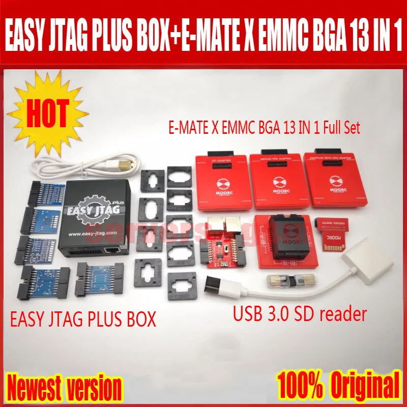 Новейший легкий JTAG плюс коробка+ E-MATE X Emate box EMMC BGA 13 в 1