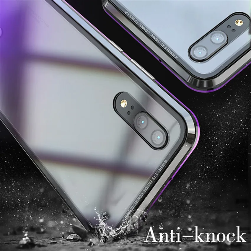 Ультра Магнитный чехол для Huawei P20 Pro роскошный адсорбционный металлический из
