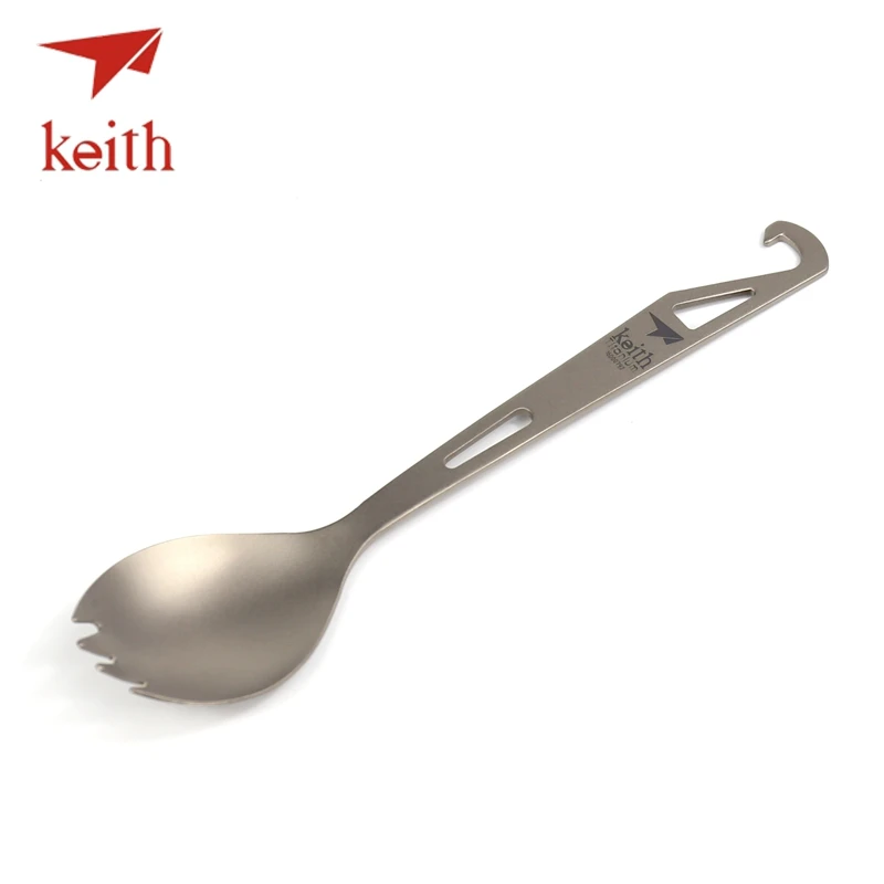

Титановая Ложка Keith с быстрым подвешивающим наконечником, портативная походная Ультралегкая походная посуда для путешествий, пикника, похо...