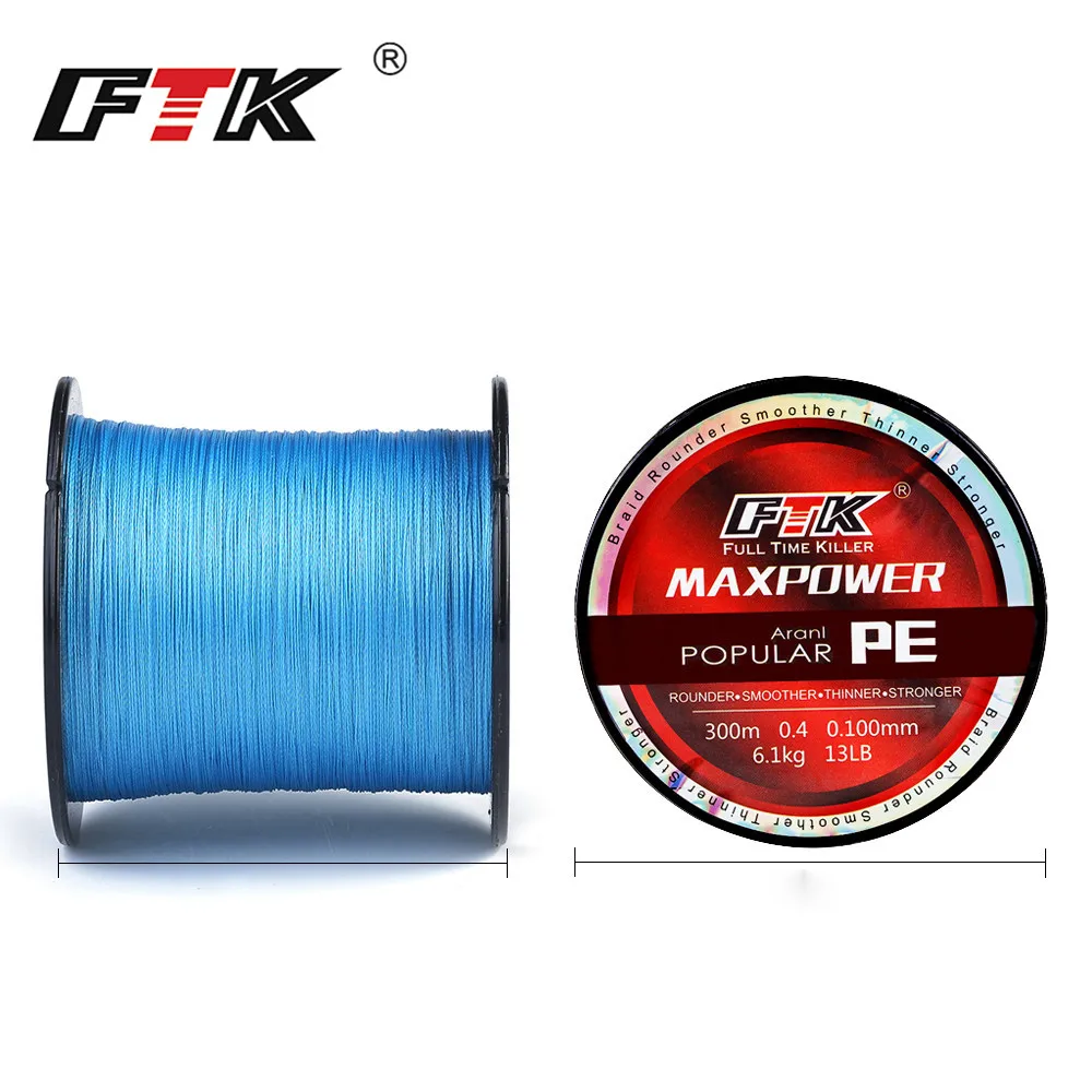 FTK бренд TriPoseidon серии 300 м 330 ярдов PE плетеная леска 4 подставки 8LB 10LB 20LB 60LB