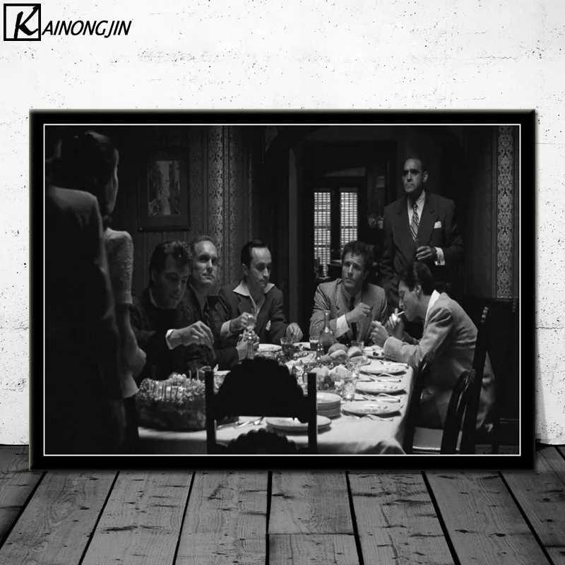 Плакат гангстеры Крестный отец Goodfellas Scarface Sopranos фильм плакаты и принты Холст Живопись стены Искусство картина домашний декор - Цвет: 002