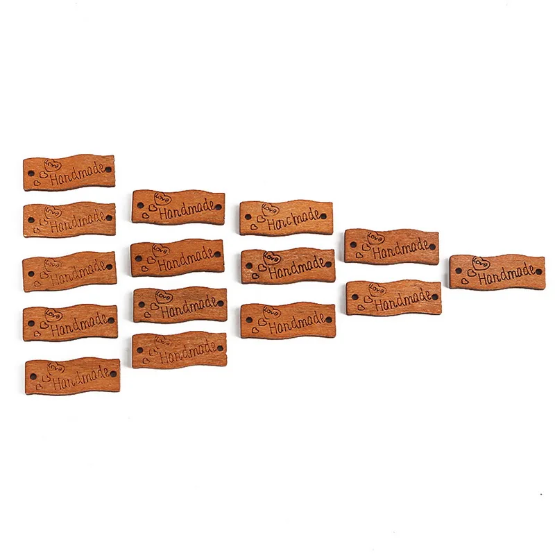 25/50/100 pcs 2 отверстия 30 мм квадратной формы ручной работы деревянные бусины пуговицы для рукоделия деревянная бирка набор «сделай сам» для пошива одежды Скрапбукинг