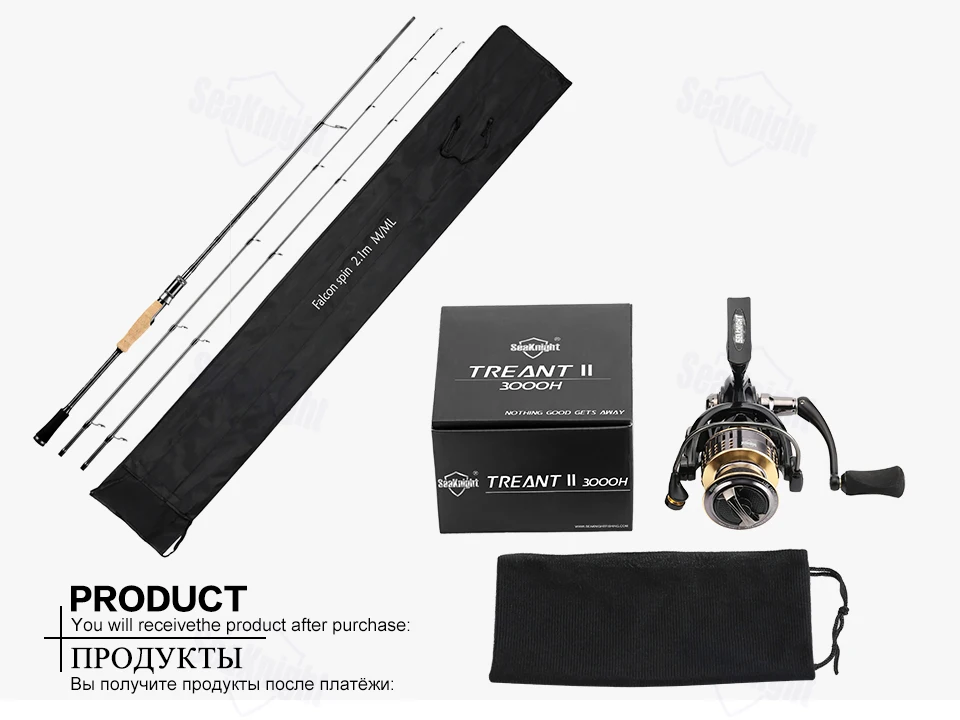 Катушка для удочки комбинированная Удочка Falcon Rod TREANT II катушка 2,1 М 2,4 м 2 наконечника M ML 11BB 11 кг Макс Драг 6,2: 1 рыболовные снасти для ловли карпа