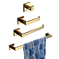 leyden modern 304 stainless steel bathroom hardware setgold finish includes towel bartowel ringrobe hooktoilet paper holder