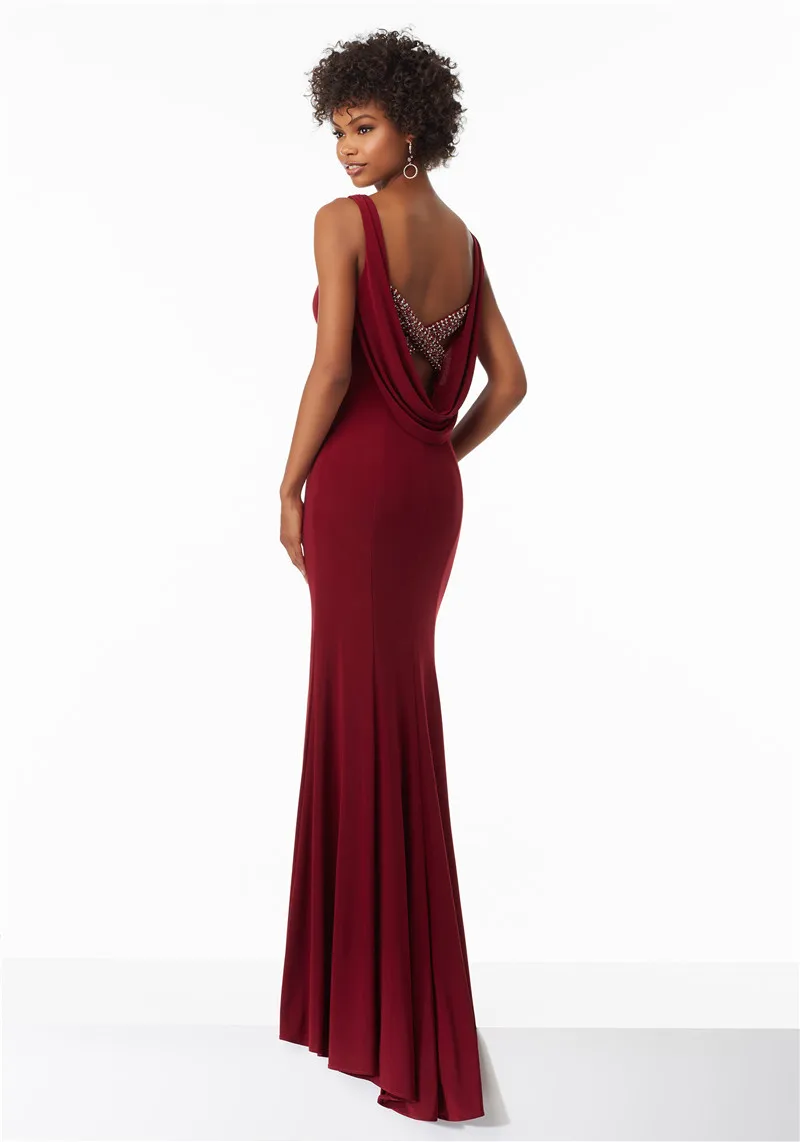 DP611 Сексуальная Русалка Выпускного Вечера Dress Criss Cross Назад С Бисером Длинные