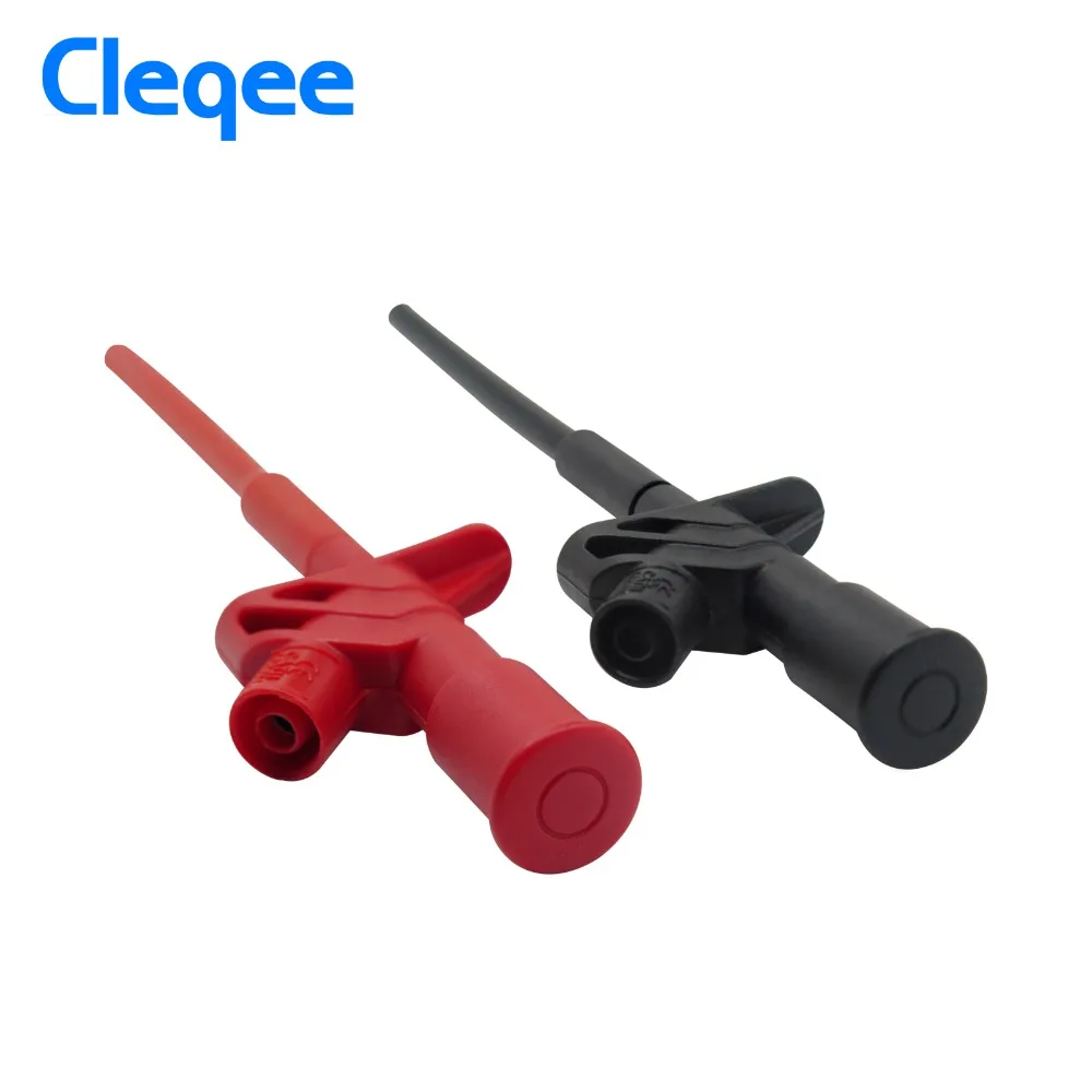 

Cleqee P5004 2PCS Professional Insulated Quick Test Hook Clip High Voltage Flexible Testing Probe