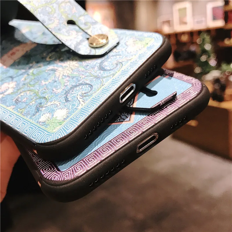 Мягкий чехол из ТПУ с ремешком на запястье для iphone 6 6s 7 8 plus X Xs max XR цветочной
