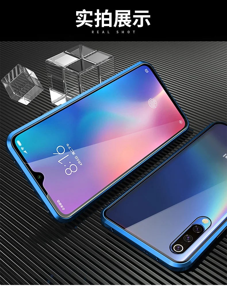 Металлический магнитный чехол для Vivo Oppo Realme X A9 F11 X23 X27 IQOO Reno двусторонний чехол из закаленного стекла на магните для сотового телефона s