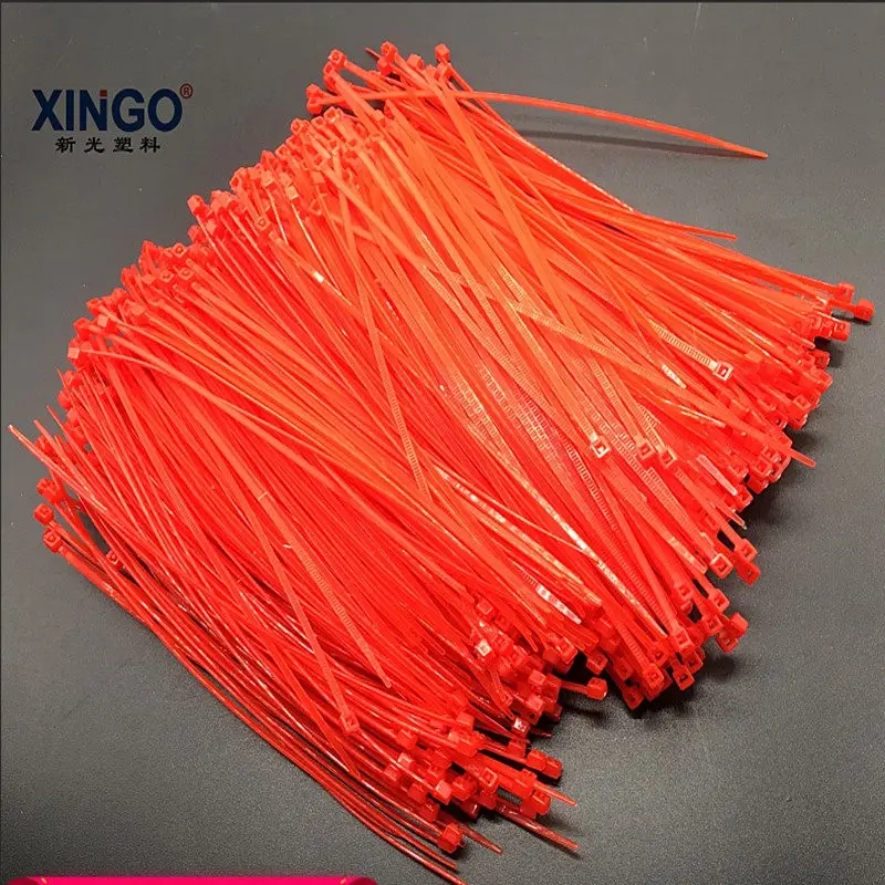Красный Xingo 150 мм самоблокирующиеся Нейлоновые кабельные стяжки 1000 шт цветные пластиковые стяжки на молнии 18 фунтов одобрено UL RoHS SGS - Цвет: Красный