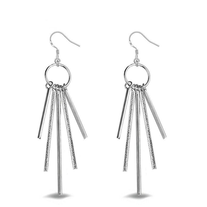 

Женские серьги-подвески KOFSAC, длинные серебряные серьги с кисточкой 925 пробы, вечерние элегантные ювелирные изделия Orecchini Lunghi