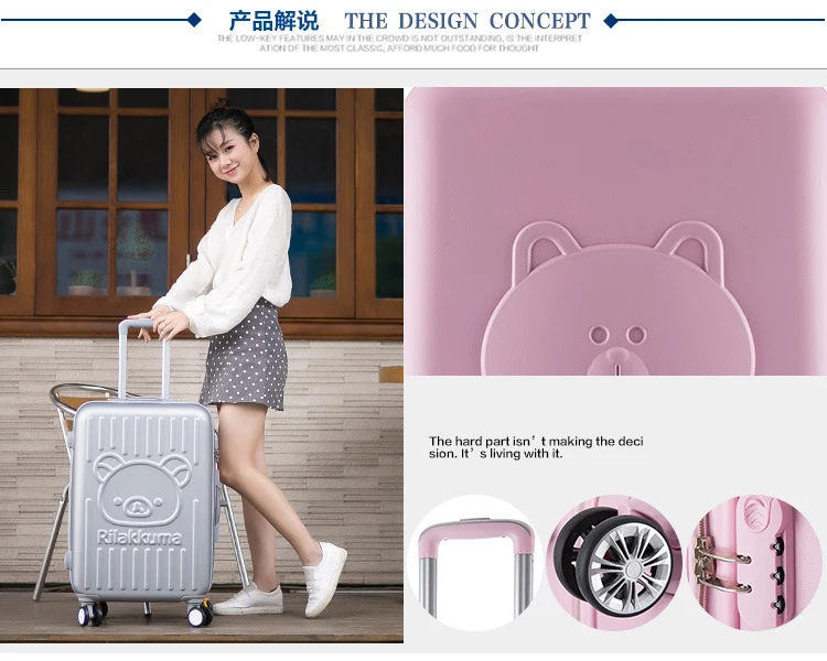GraspDream 20"24" carry-on Suitcase with wheels Girl and kids pink luggage bag travel bag trolley case bags children's suitcases