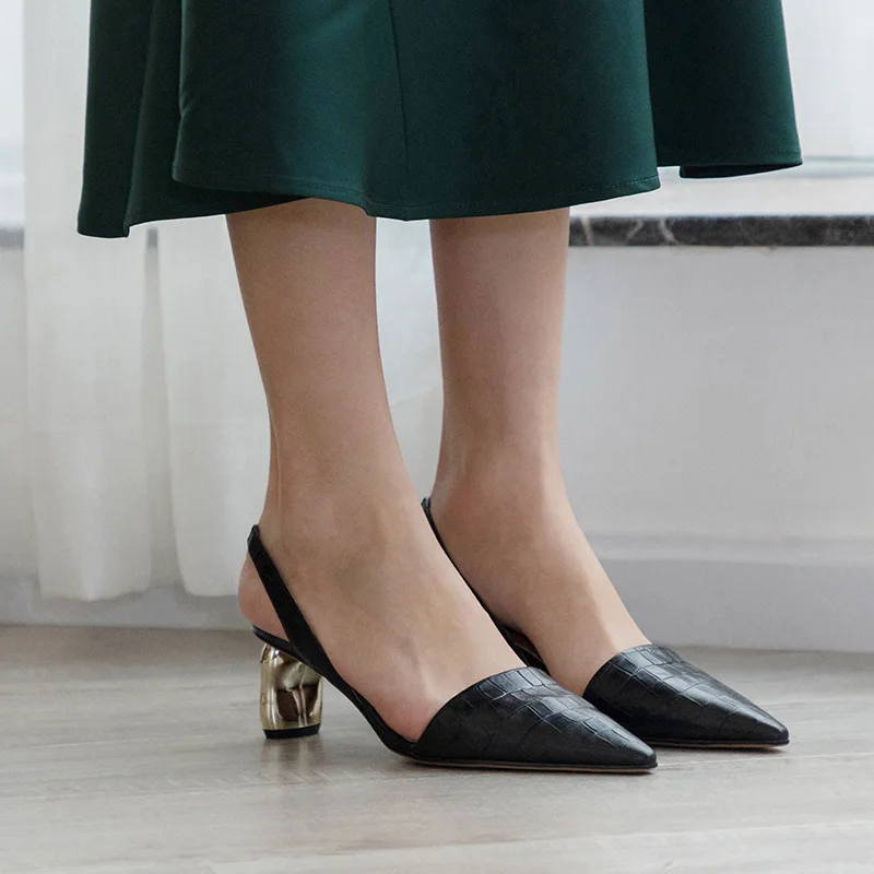 2019 модные летние босоножки с острым носком ботинки массивным каблуком из