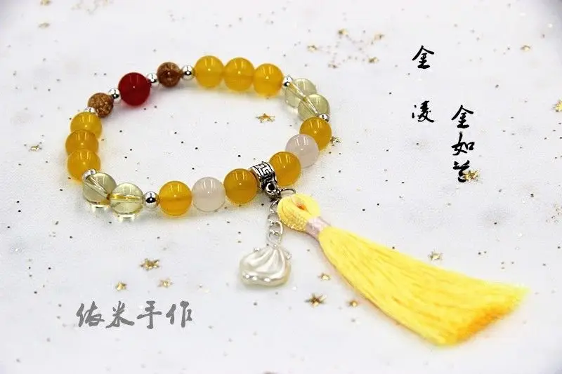 Jin Ling Грандмастер демонического культивирования Сюэ Ян Вэй Wuxian Lan Wangji браслет цепочка бусины агат Кристалл ювелирные изделия реквизиты ручной работы подарок - Цвет: Jin Ling