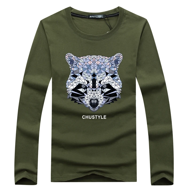 Яркая брендовая Новинка 2017 осенняя футболка большого размера мужские хлопковые