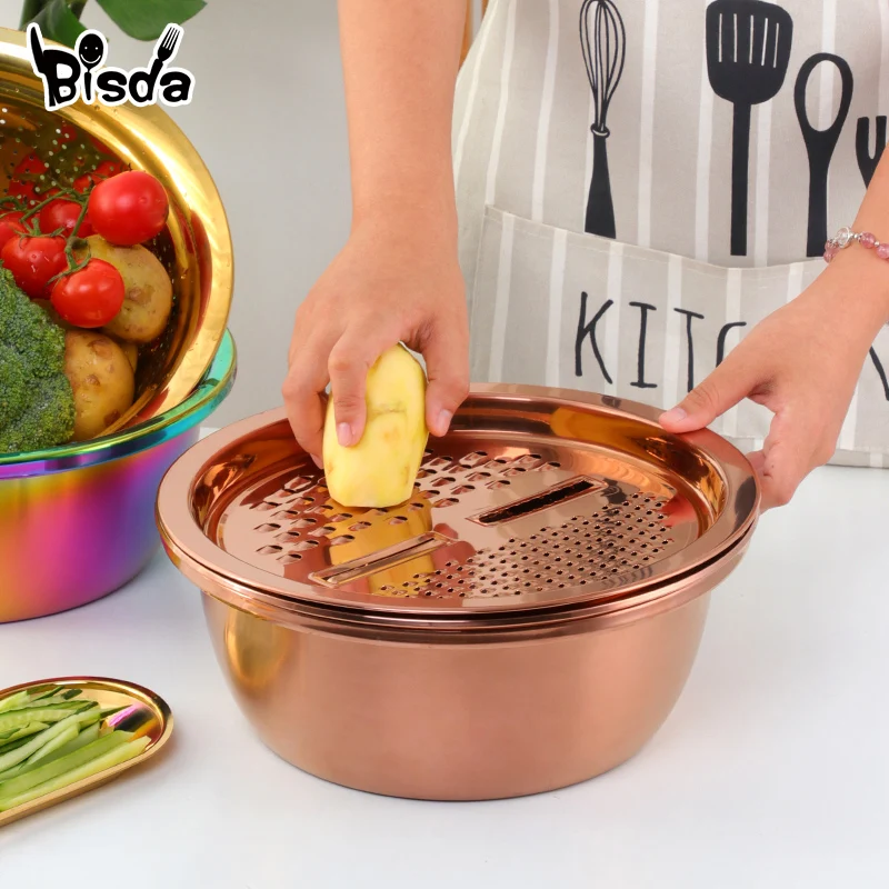 Овощерезка картофелечистка круглая чаша ситечко корзина набор кухонной утвари
