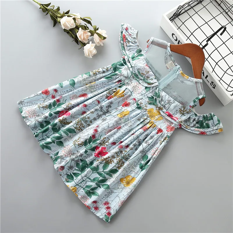 Детское платье для девочек модное Повседневное принцессы с цветочным принтом