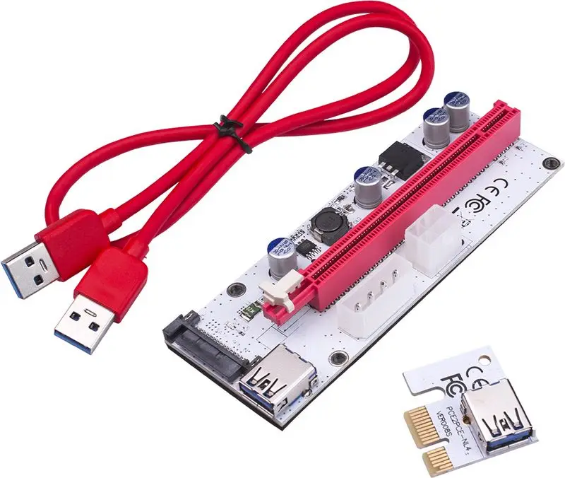 3 в 1 4 контактная Райзер карта molex pci e 6 контактный sata 60 см pcie 1x до 16x express для