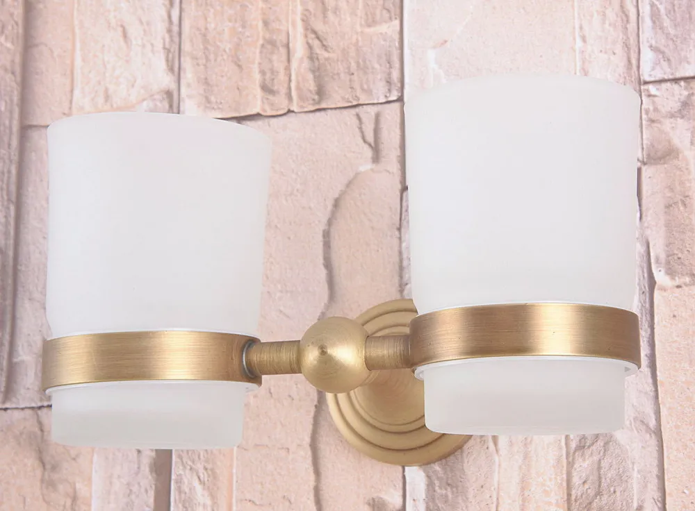 Настенный винтажный Ретро античный латунный держатель для зубной щетки ванной