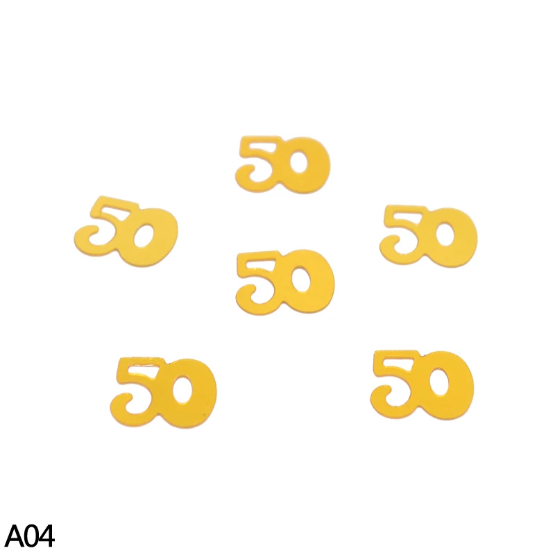 A04 2 мешка для сбора 18/30/40/50/60 золотые блестки Digitals конфетти счастливого День рождения номер Разбрасыватели конфетти для стола посыпать с металлическими украшениями - Цвет: A04