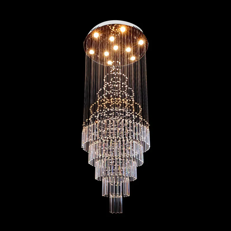 Современные хрустальные люстры Tubor Chandalier светильники для лестницы лампа