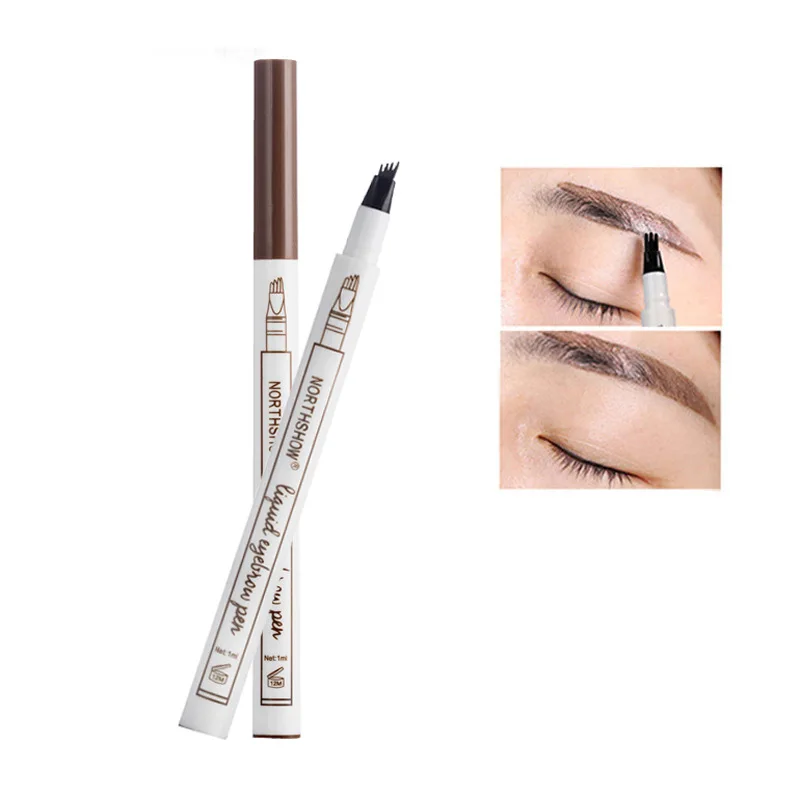 Карандаш для бровей 1 шт. Водостойкий карандаш татуажа с вилкой 4 насадки жидкий