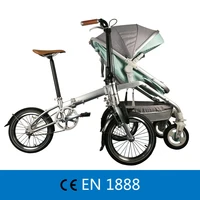 recreational parent child folding bicycle cruiser bike pedicab for mother baby parent child bike 2 in 1 baby stroller