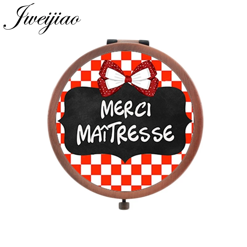 JWEIJIAO Merci Maitresse Брендовое компактное зеркало красота здоровье французская буква ручное зеркало маленькие зеркала для женщин CT290 - Цвет: CT297