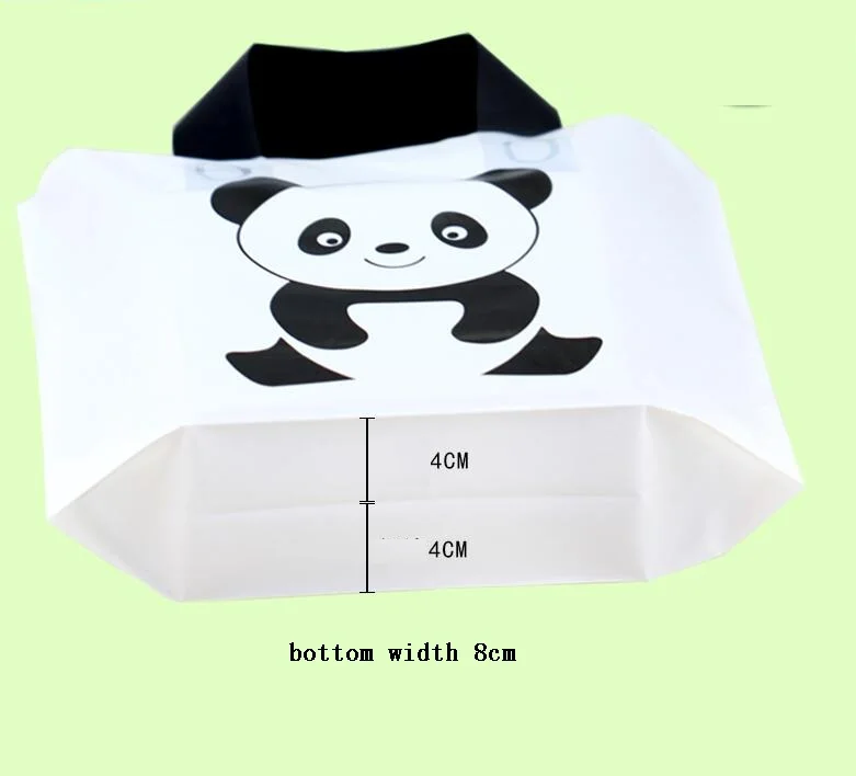 Panda пластиковая хозяйственная сумка с черной ручкой 50 шт подарочные ремесленные