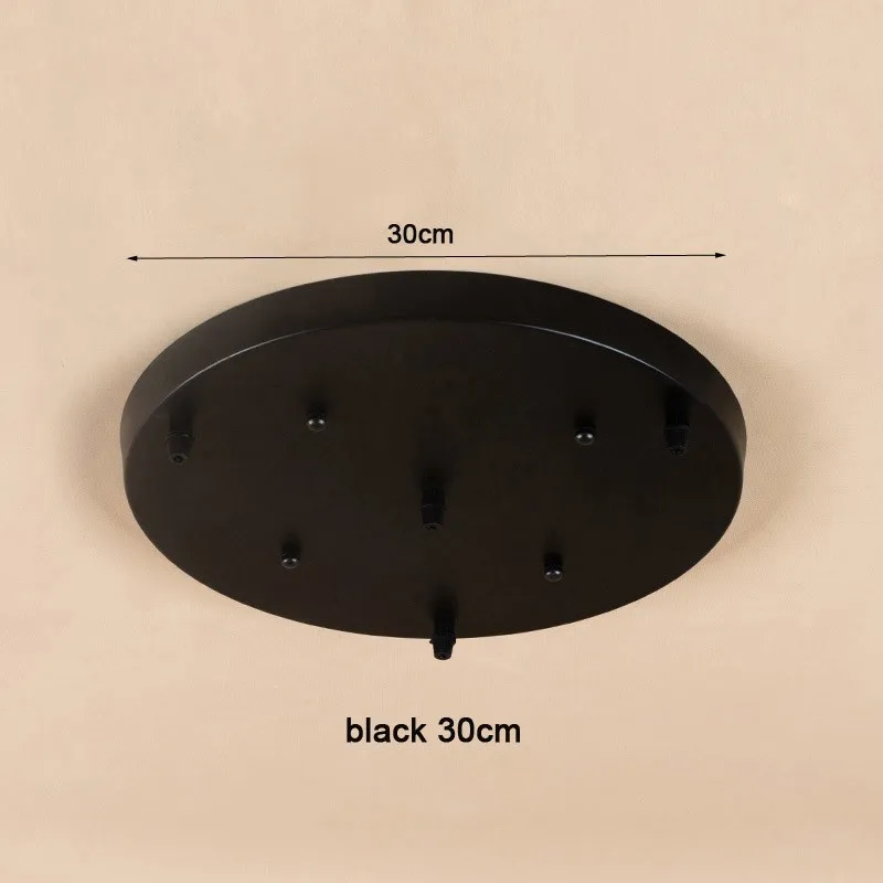 30cm black C Светильник, Потолочная пластина, основание, круглая пластина, черная/белая, круглая, прямоугольная, держатель лампы, Цоколи лампы, люстра, балдахин, пластина - Цвет: 30cm black C