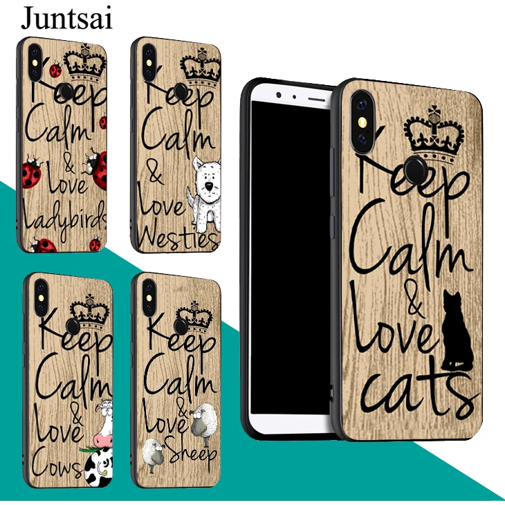 Чехол с надписью Keep Calm Love Cow Cat Westies Sheep для Red mi Note 9 Pro 9S 8T 8 9A 9C Mi 9T 10 Lite POCO X3