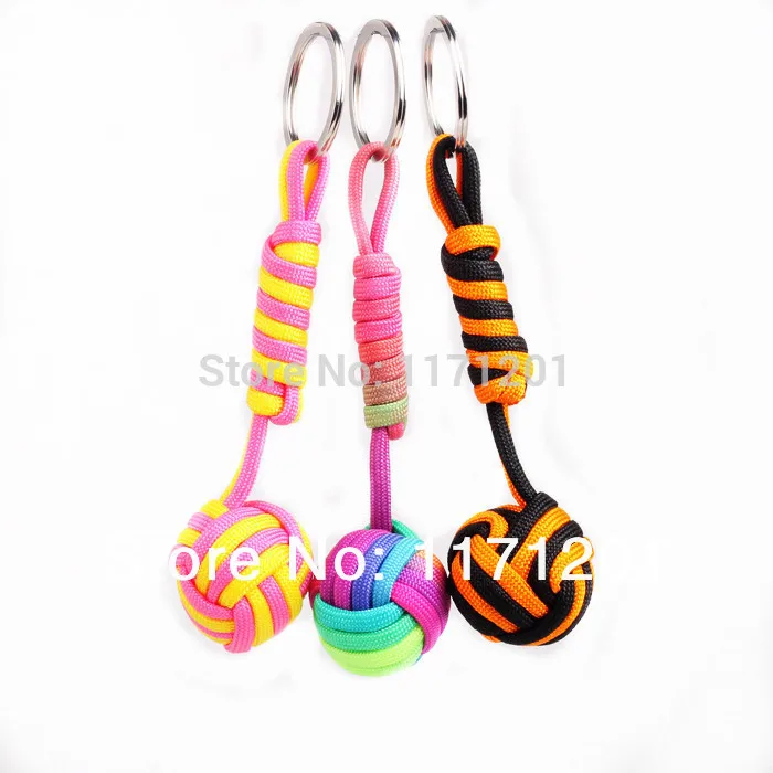 Брелок 550 Паракорд обезьяна кулак 1 ''деревянный внутри Бесплатная