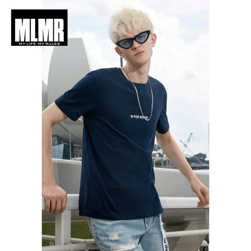 GOA BLUE MLMR Мужская футболка из хлопка, футболка с буквенным принтом, JackJones, бренд, мужская одежда 219101534 - Цвет: GOA BLUE