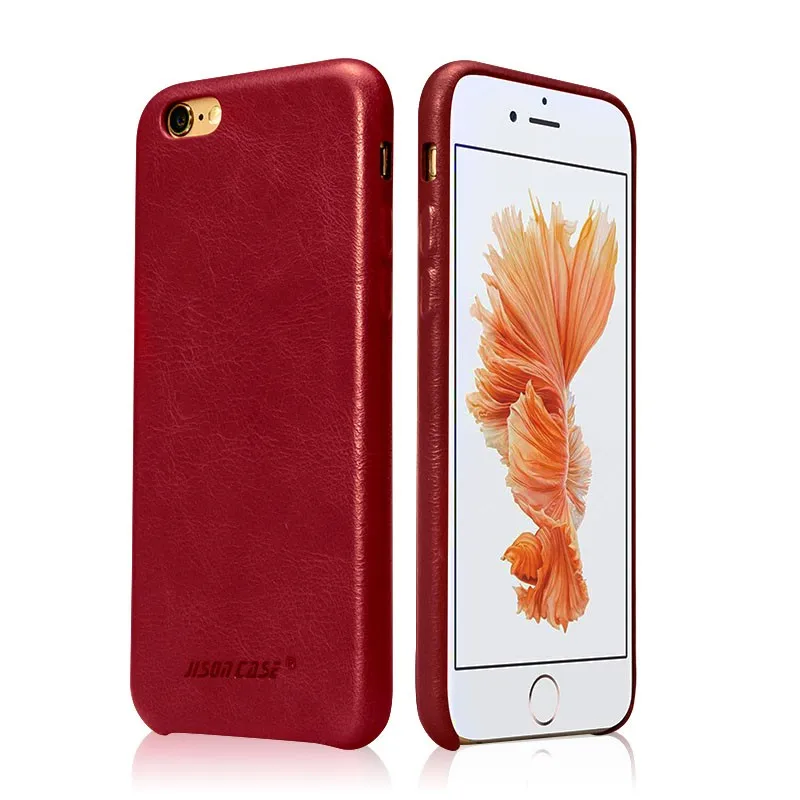 Jisoncase Чехол из натуральной кожи для iPhone 6s 6 plus 5,5 дюймов мягкая подкладка Роскошная тонкая задняя крышка для iPhone 6 plus 6s plus чехол s