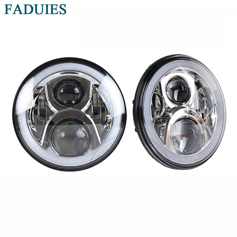 FADUIES 7 дюймовые светодиодный лампы для фар гало Угловые глаза DRL ные фары 12 В Wrangler JK