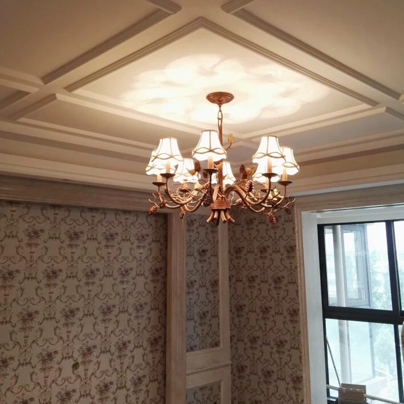 Люстры с абажурами Лампа из кованого железа люстры искусственные цветы и