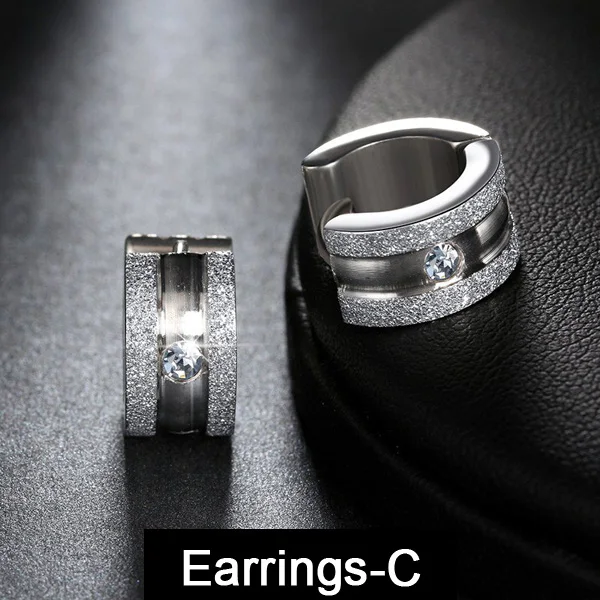 Earrings-C Модные ювелирные серьги для женщин и мужчин Brincos новые трендовые серьги-гвоздики из нержавеющей стали с кубическим цирконием минималистичные ювелирные изделия - Окраска металла: Earrings-C