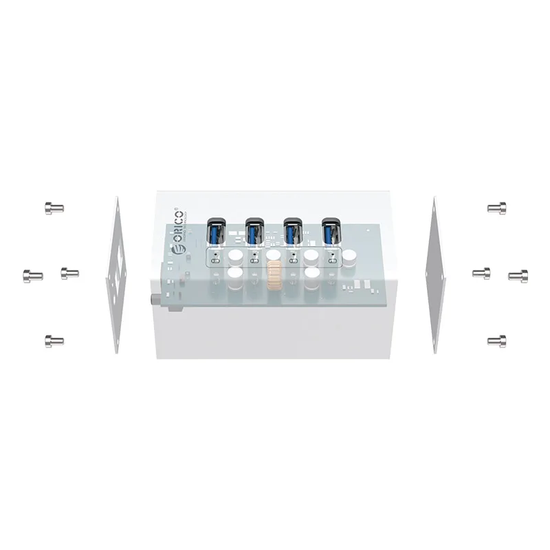 orico a3h4 aluminum high speed usb 3 0 hub usb multiple port usb3 0 hub with power port computer universal one to four adapter free global shipping