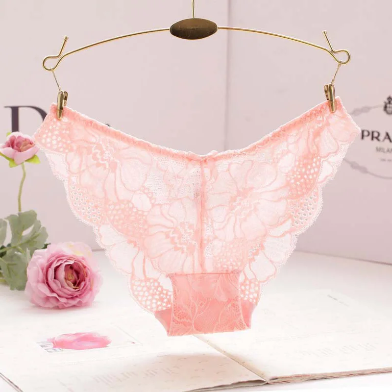 Pink 1 шт. кружевные трусики пикантные женские прозрачные полые женские кружевные нижнее белье для женщин промежность хлопок новинка Лидер продаж M-XL Cyansque - Цвет: Pink