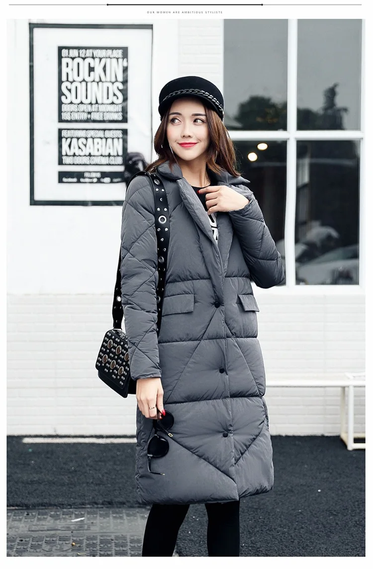 New black gray brown women cotton down jackets women's winter coats cotton down super warm waterproof windproof slim long parkas