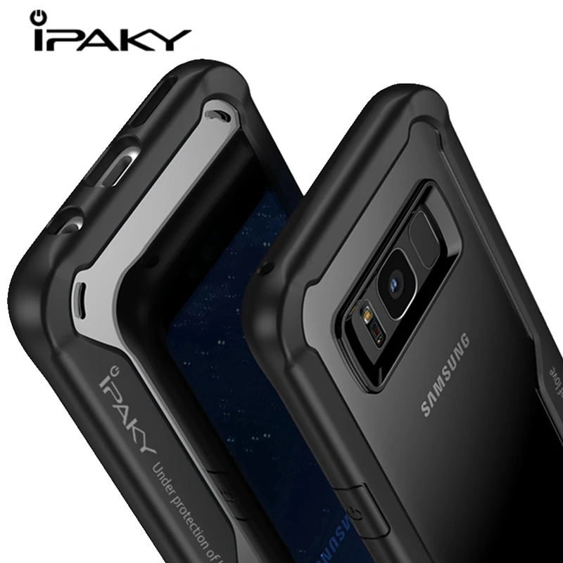 IPAKY противоударный чехол для телефона для samsung Galaxy S8 S9 S10 Роскошный прозрачный кремний TPU чехол для samsung S8 чехол