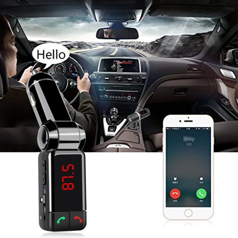 Sikeo Bluetooth Car Kit Mp3 плеер FM передатчик модулятор BC06 с ЖК-дисплей Дисплей Портативный