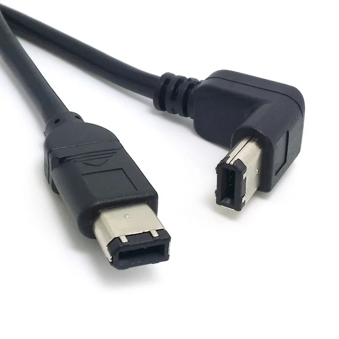 Deep Well IEEE 1394 Firewire 400 6pin 90 градусов вниз прямоугольный до прямой кабель для передачи