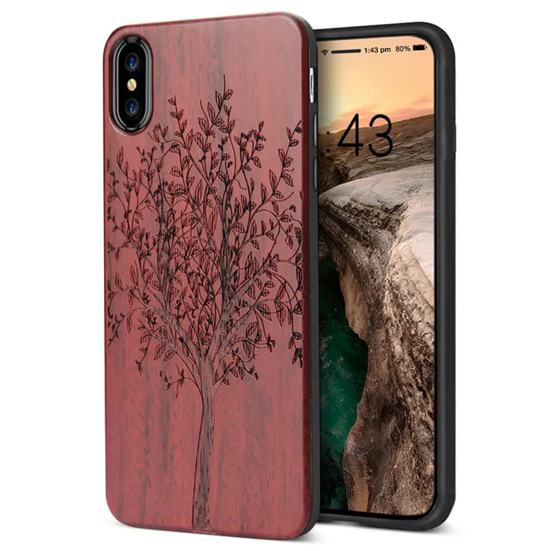 Для iPhone 7 8 Plus Xs чехол Дерево с уникальным натуральным деревом противоударный