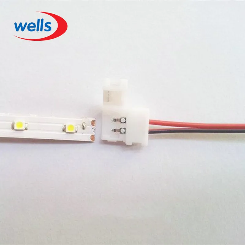 100 шт./лот 8 мм 2 контактный разъем светодиодный PCB для одноцветной светодиодной